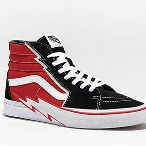 Vans High-Top Sneakers in Black and Red